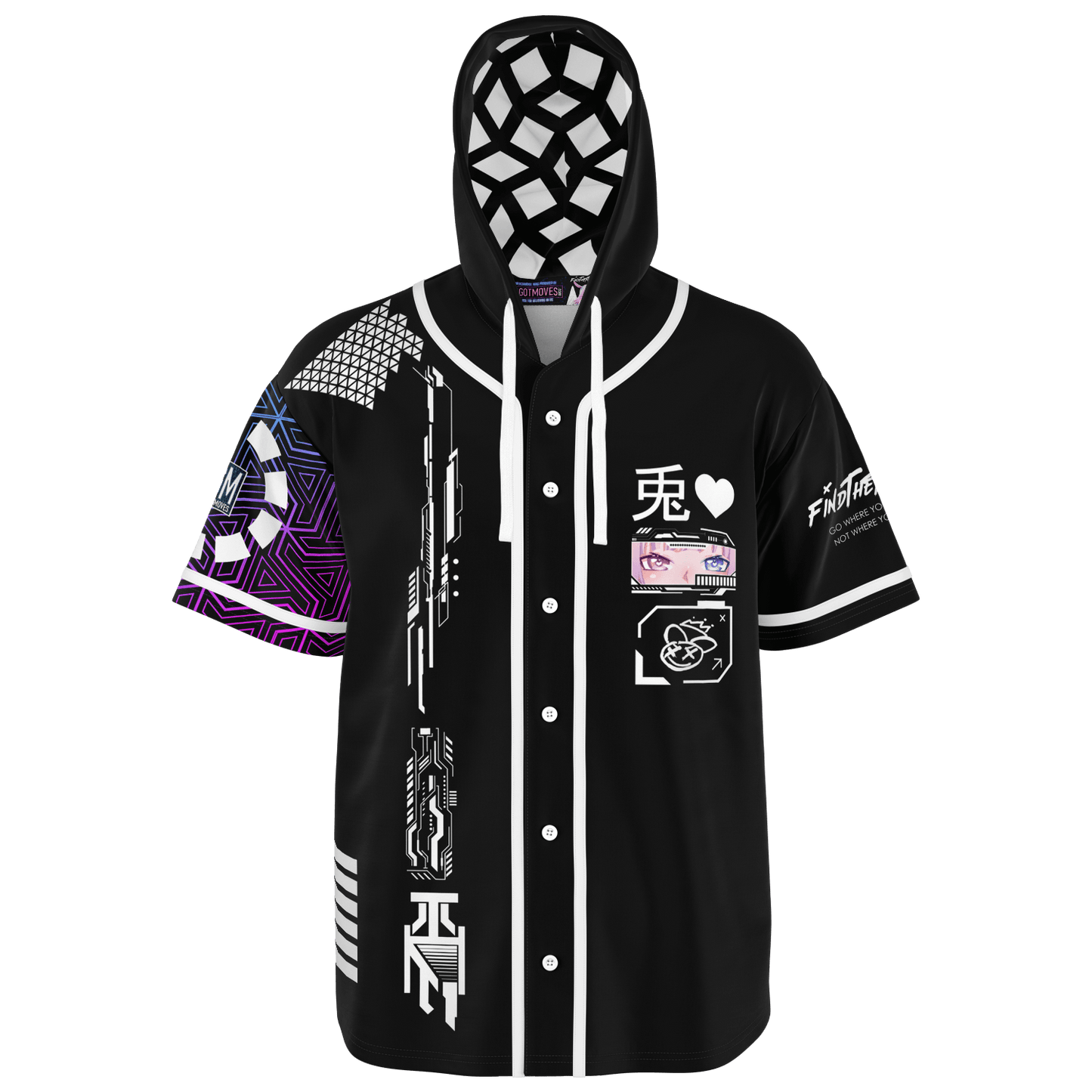 FINDTHERABBIT - Midnight (black) Hooded Festival Jersey