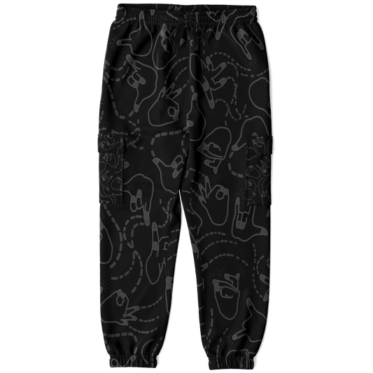 Black On Black Gloving Hands CARGO SWEATS